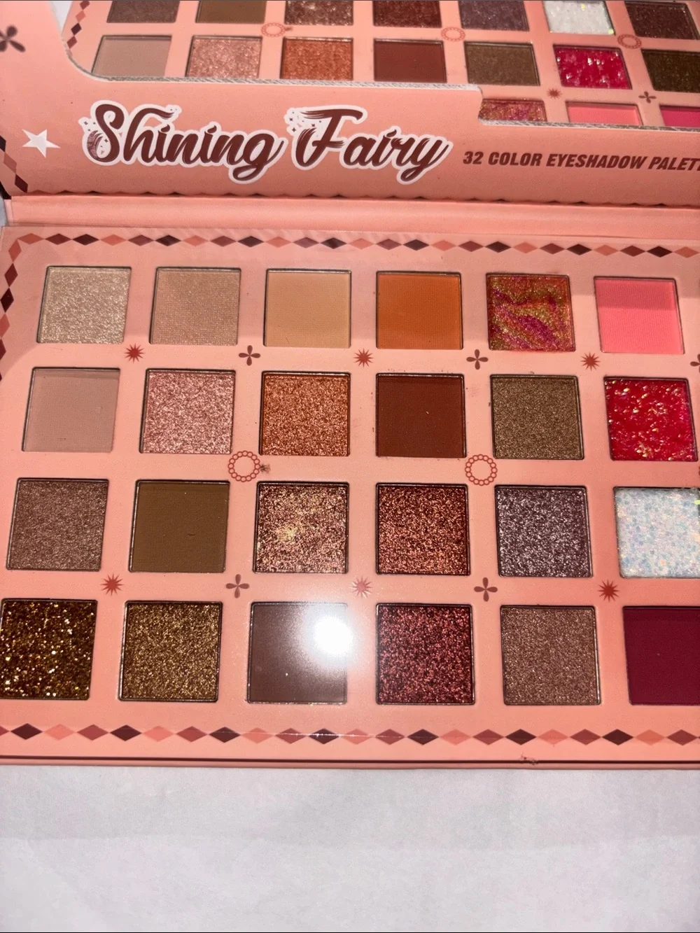 Colorful Rainbow Shining Fairy 32-Color Eyeshadow Palette - Warm Brown Tones